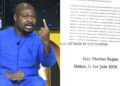 Découvrez le document de 4 pages envoyé par Guy Marius Sagna à la gendarmerie !