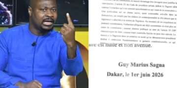 Découvrez le document de 4 pages envoyé par Guy Marius Sagna à la gendarmerie !